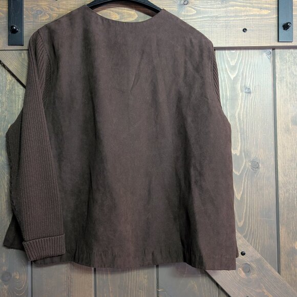 Studio SW works brown suede jacket/blazer size 24W - Picture 2 of 4